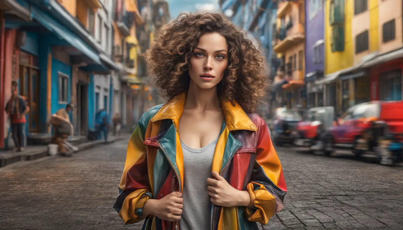 Mulher com cabelos longos e vestes coloridas ao fundo, búzios brancos em círculo sobre uma mesa de madeira escura, representando a resolução de conflitos pessoais.